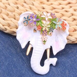 Colorful Elephant Brooch
